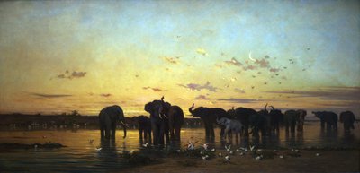African Elephants by Charles Émile de Tournemine
